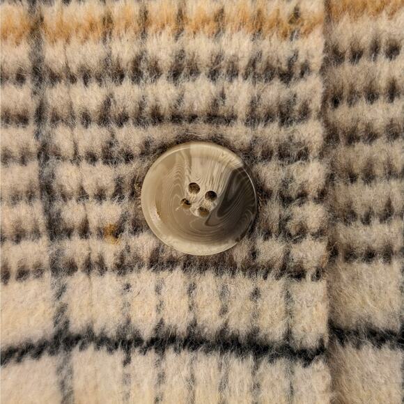 Joie Brown Plaid Fleece Button Down Jacket Coat Heritage Light Academia Medium - Picture 9 of 14